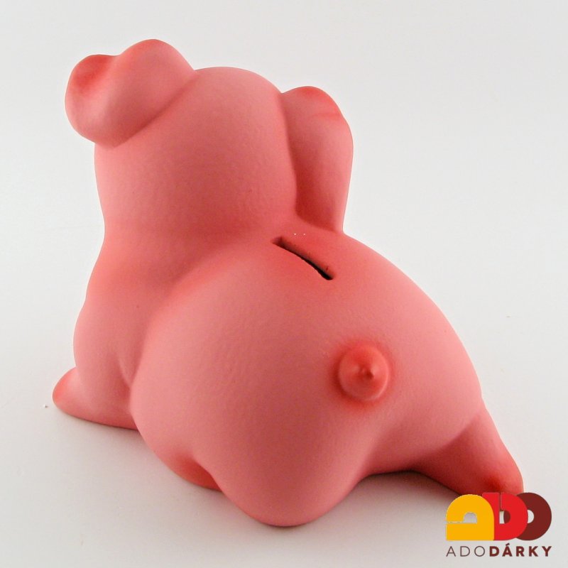 Pokladnička prase malé růžové 19 cm
