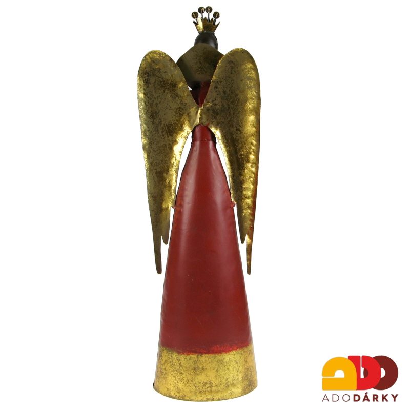 Plechový anděl s holubičkou 75 cm