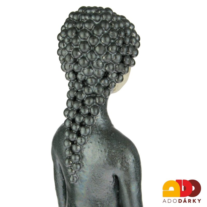 Socha ženy v metalických šatech 49 cm