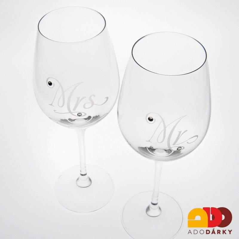 Sklenice na víno MR & MRs 360 ml sada 2 ks