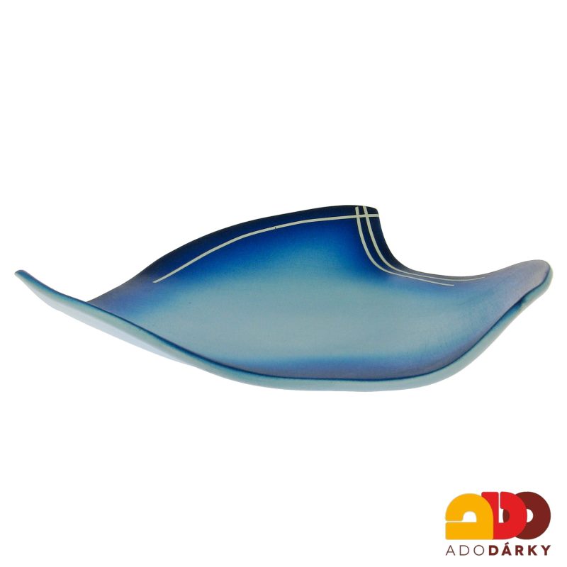 Modrý keramický talířek 26 cm