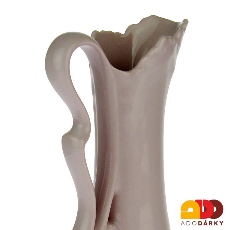 Džbánek růžový porcelán s fialkami 26 cm