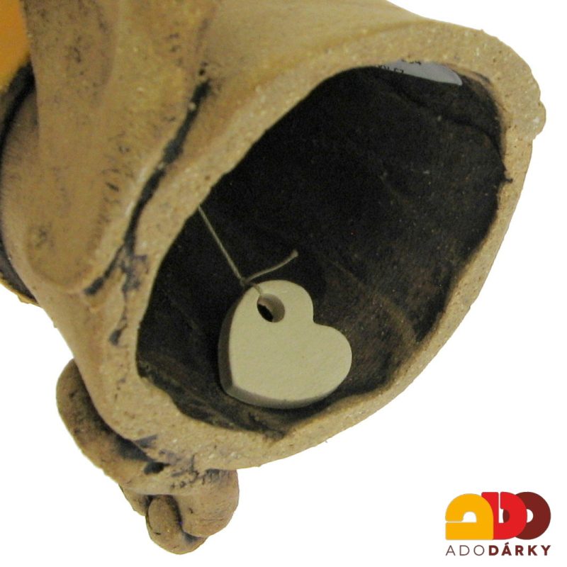 Keramický zvonek čmelák se srdcem 17 cm