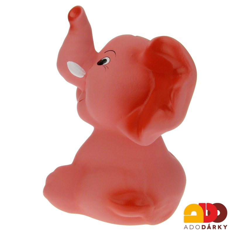 Pokladnička slon střední růžový 26 cm