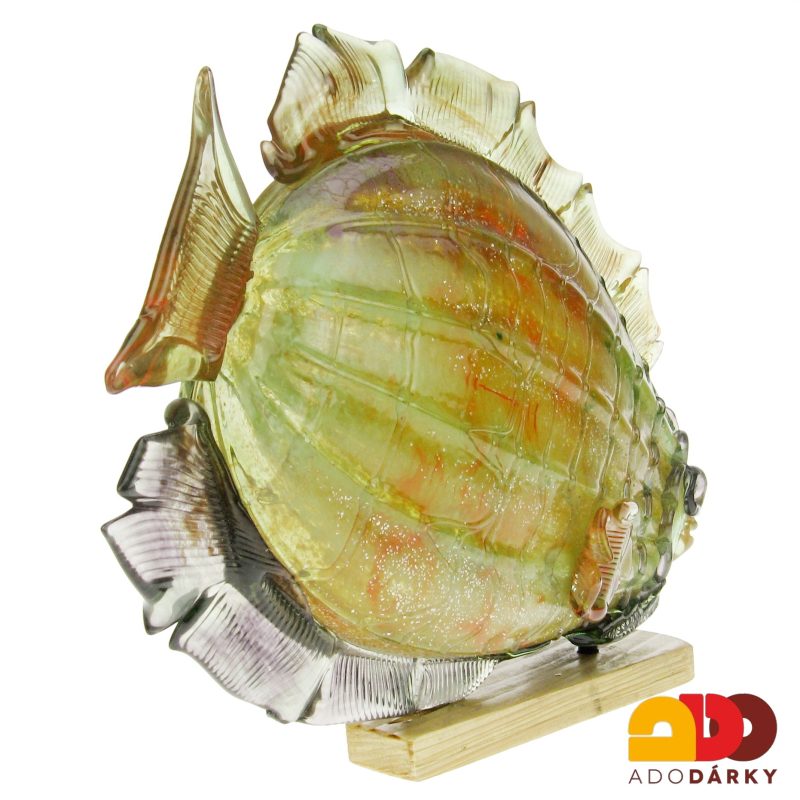 Skleněná ryba na podstavci 34 cm