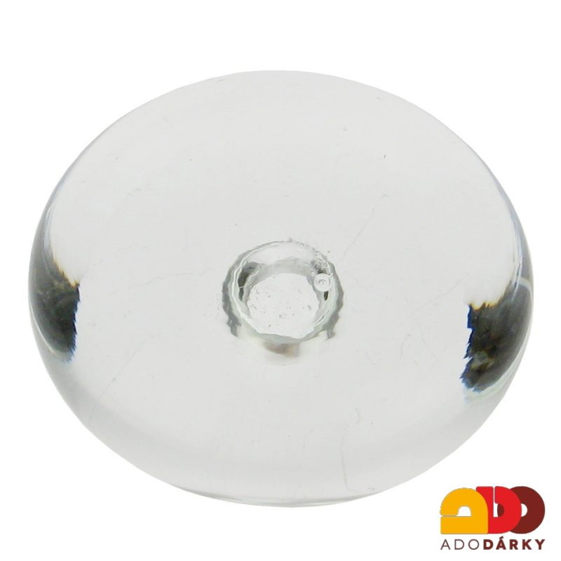 Skleněné těžítko čiré s bublinkou 8 cm