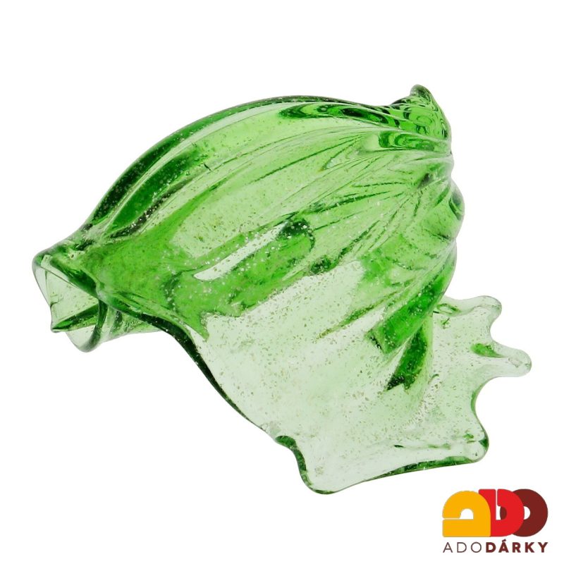 Lastura ze skla zelená třpytivá 14 cm