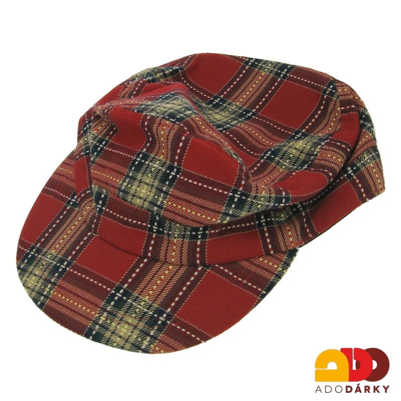 Kšiltovka červená károvaná
