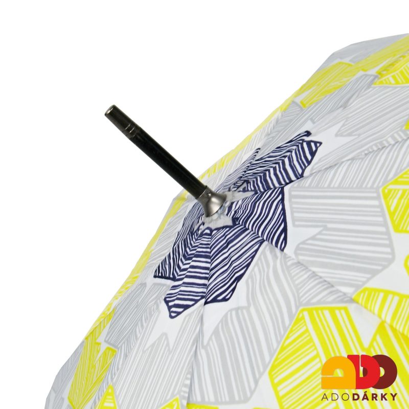 Dámský deštník vzorovaný, fialovo žlutý