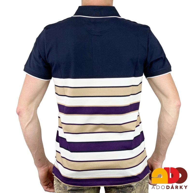 Pánská polokošile krátký rukáv barevné pruhy
