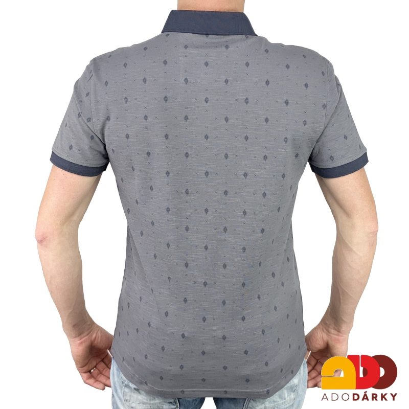Pánská polokošile krátký rukáv šedá s drobným vzorem