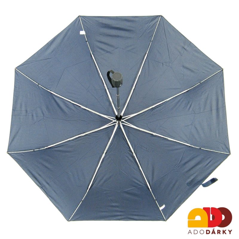 Skládací deštník pruhovaný, modro černý