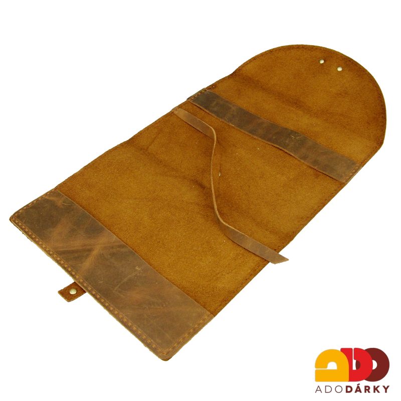 Kožený obal na knihy - Hnědý se záložkou 
