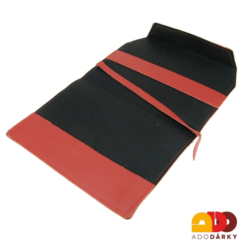 Kožený obal na knihy - Červený se záložkou 