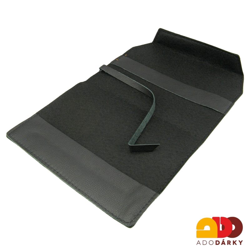 Kožený obal na knihy - Černý se záložkou var III. 