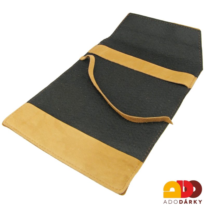 Kožený obal na knihy - Kaštanový se záložkou 