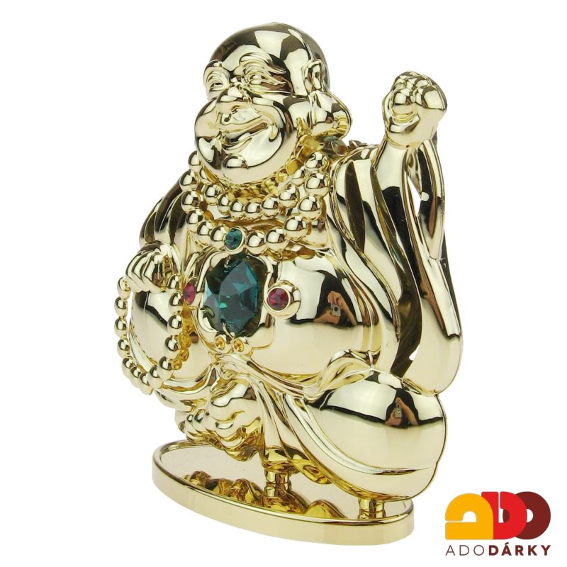 Budha Crystocraft 24K zlacená figurka