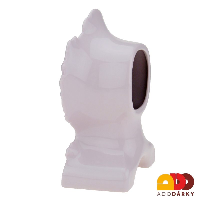 Hodiny zámecké růžový porcelán fialky 20,5 cm