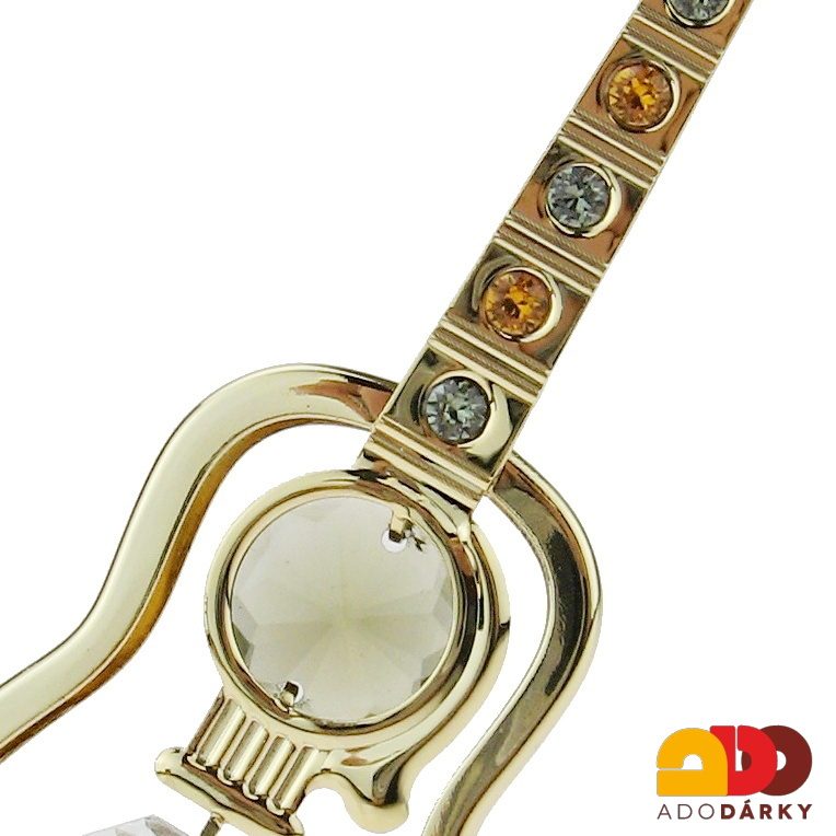 Kytara Crystocraft 24K zlacená figurka