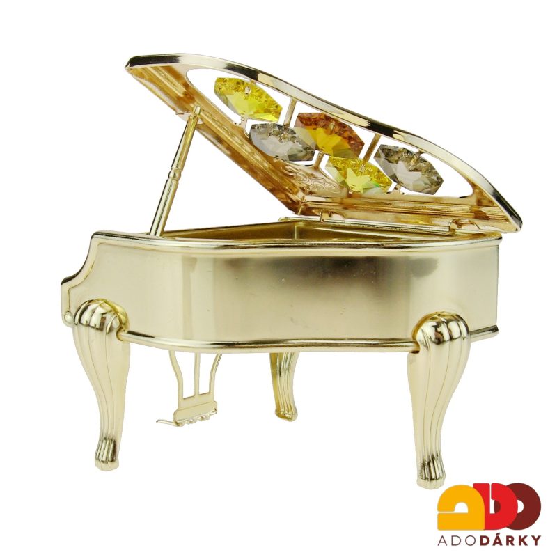 Klavír Crystocraft 24K zlacená figurka