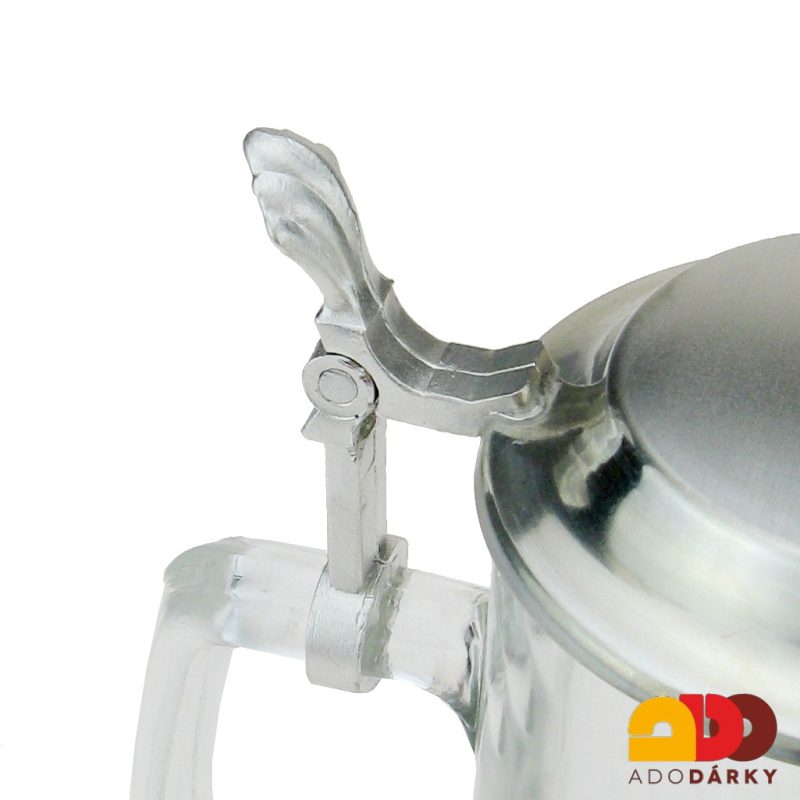 Půllitr s cínovým víkem a číslicí "50"