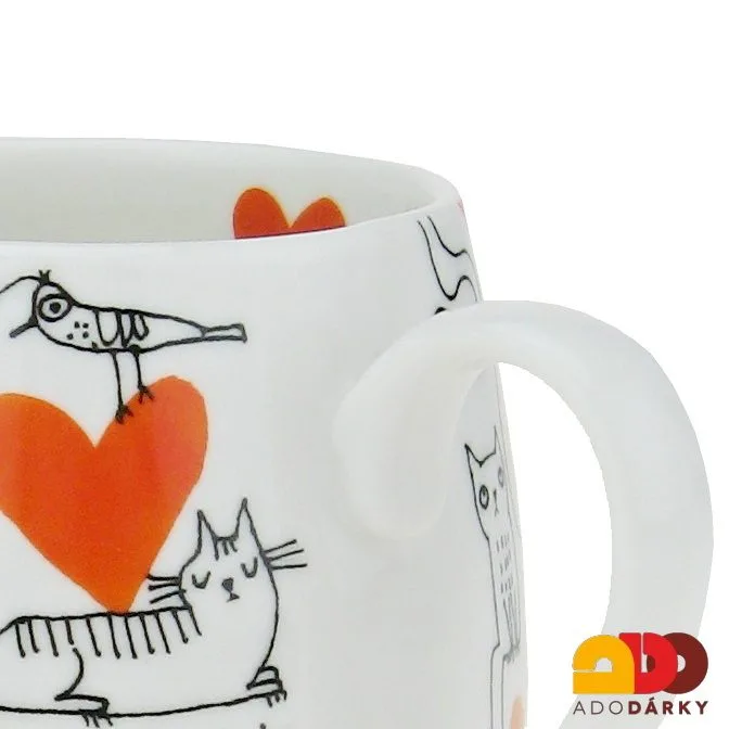 Hrnek kočky se srdíčky 0,43 l