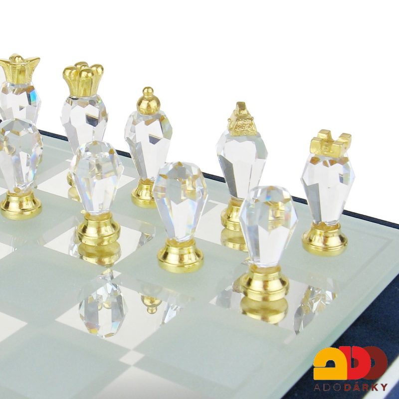 Cestovní skleněné šachy 18 x 18 cm