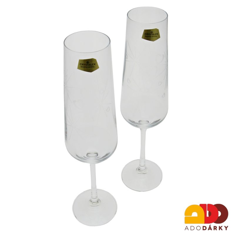 Sklenice se srdíčky na sekt 200 ml, sada 2 ks