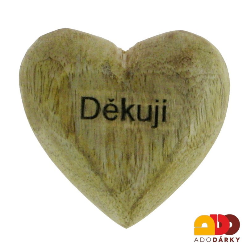 Dřevěné srdce "Děkuji" 7,5 cm