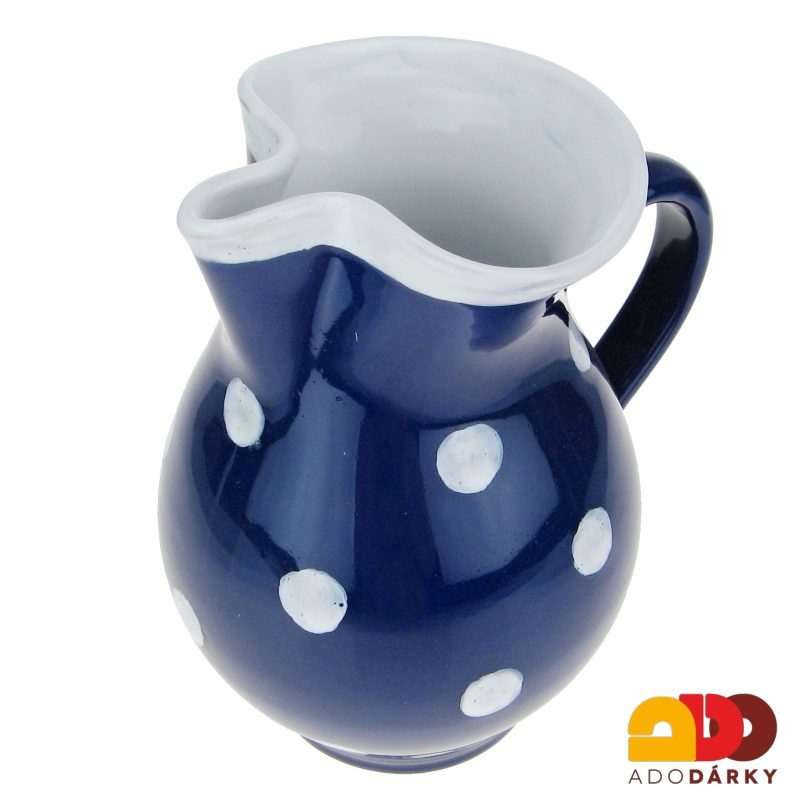 Džbán modrý s bílými puntíky 20,5 cm