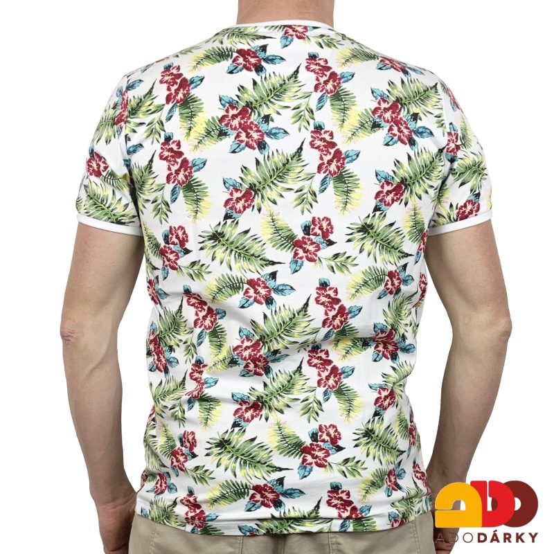 Pánské triko bílé s listy