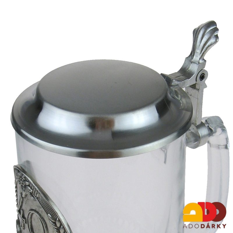 Půllitr s cínovým víkem a číslicí "40"