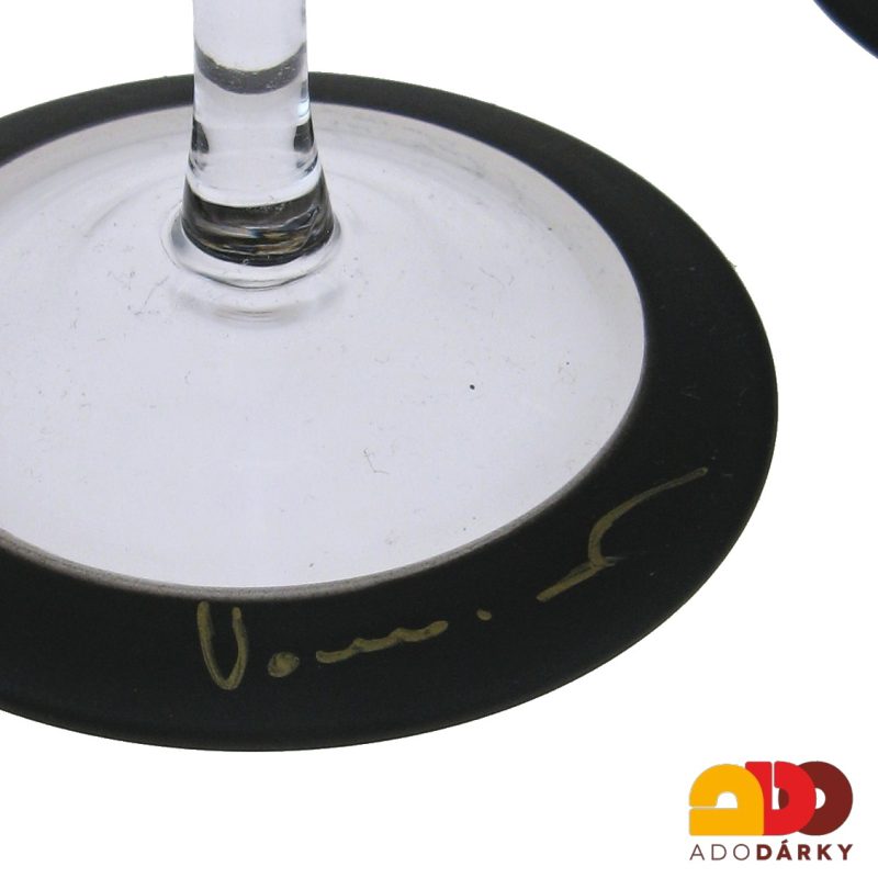 Sada dvou ručně zdobených číší modro oranžovo zelené barvy 250 ml