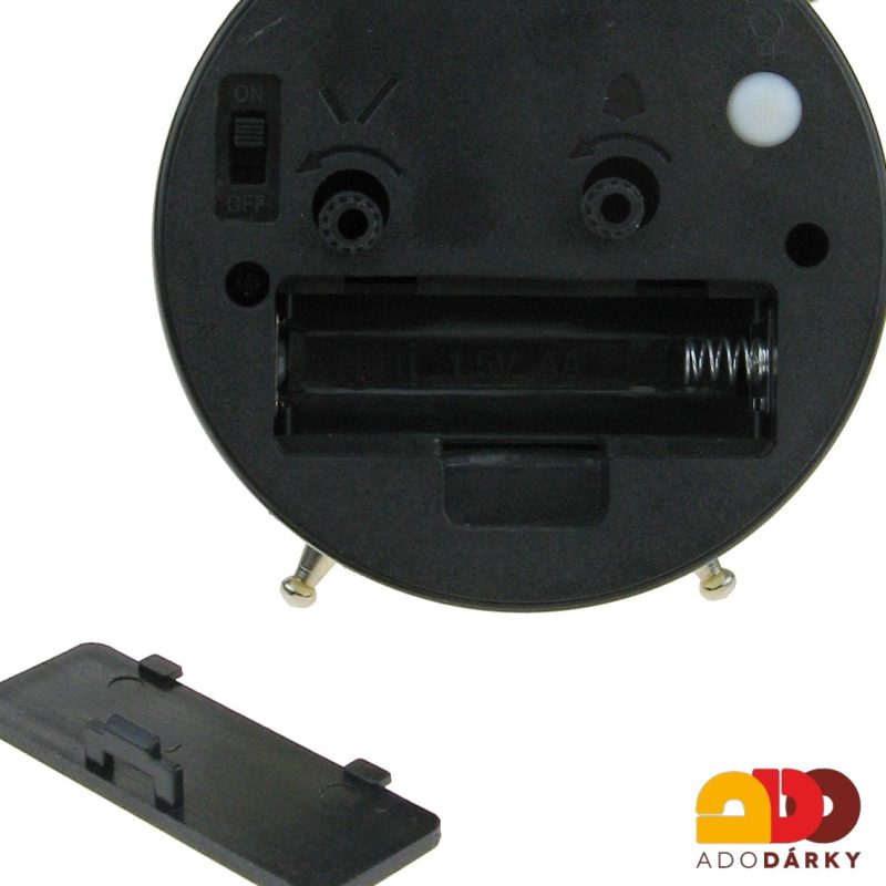 Hodiny budík černý Ø 8 cm var. II.