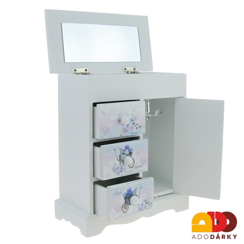 Šperkovnice - kolečko s levandulí 16 x 19,5 x 8 cm