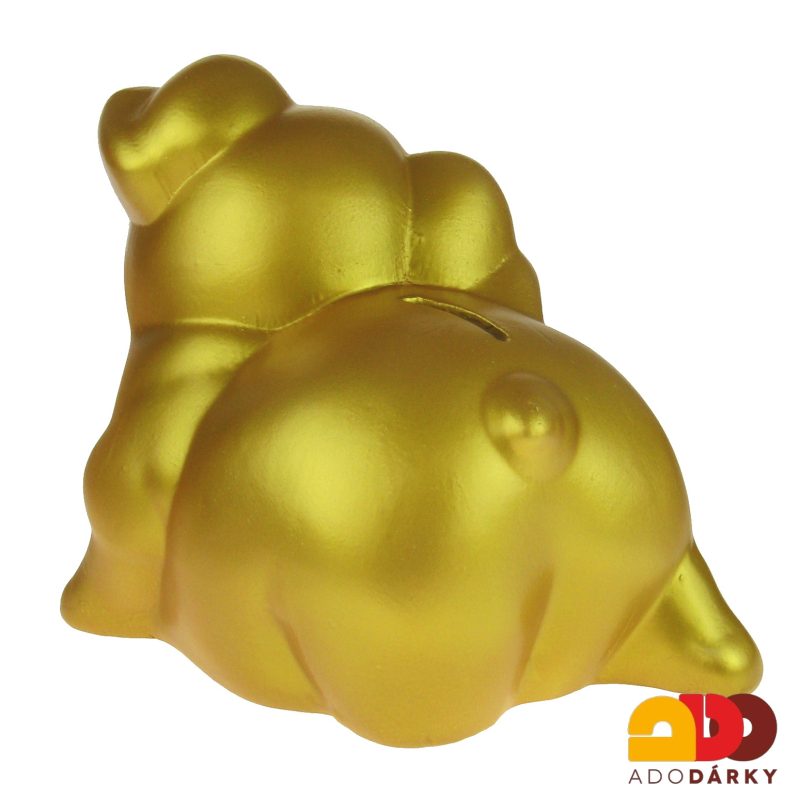 Pokladnička prase obrovské zlaté 28 cm