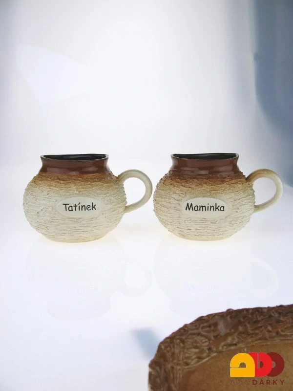 Dva hrnky na tácku "Maminka a tatínek"  400ml