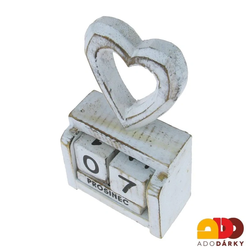 Věčný kalendář se srdcem 13 cm