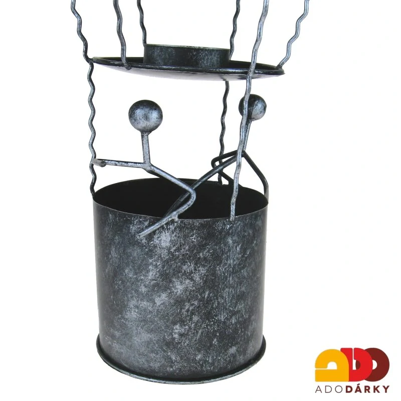 Kovový horkovzdušný balon svícen 65 cm