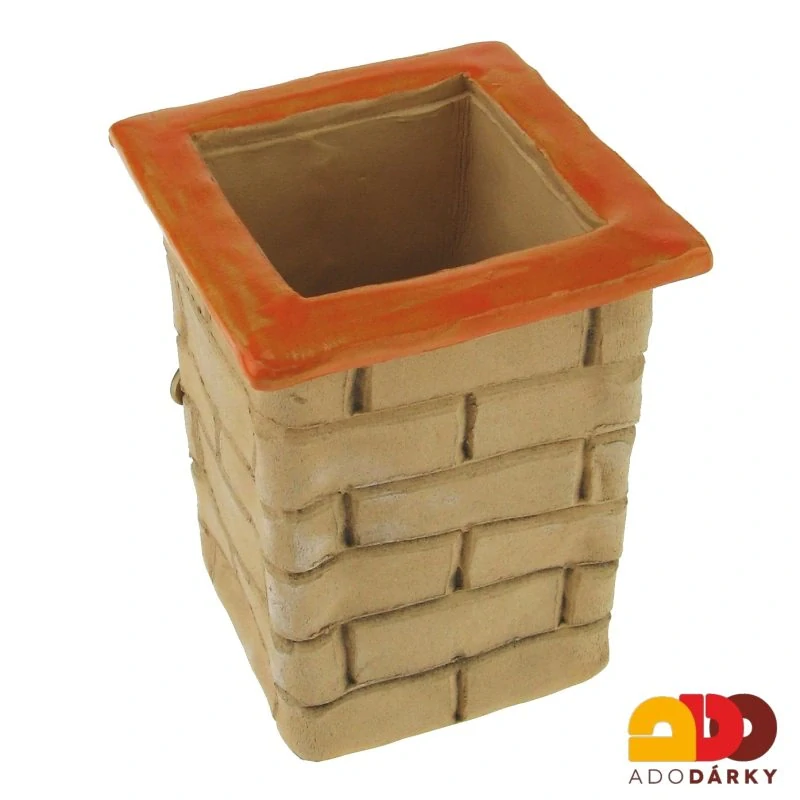 Tužkovník s kominíkem "Pro štěstí" s oranžovým okrajem