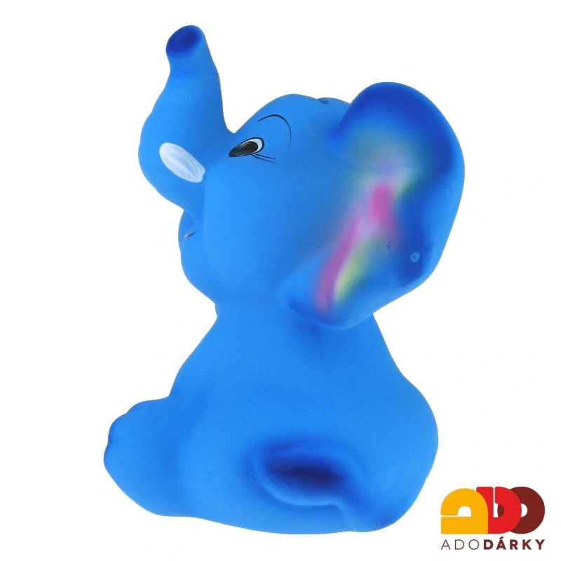 Pokladnička slon střední modro-duhový 26 cm