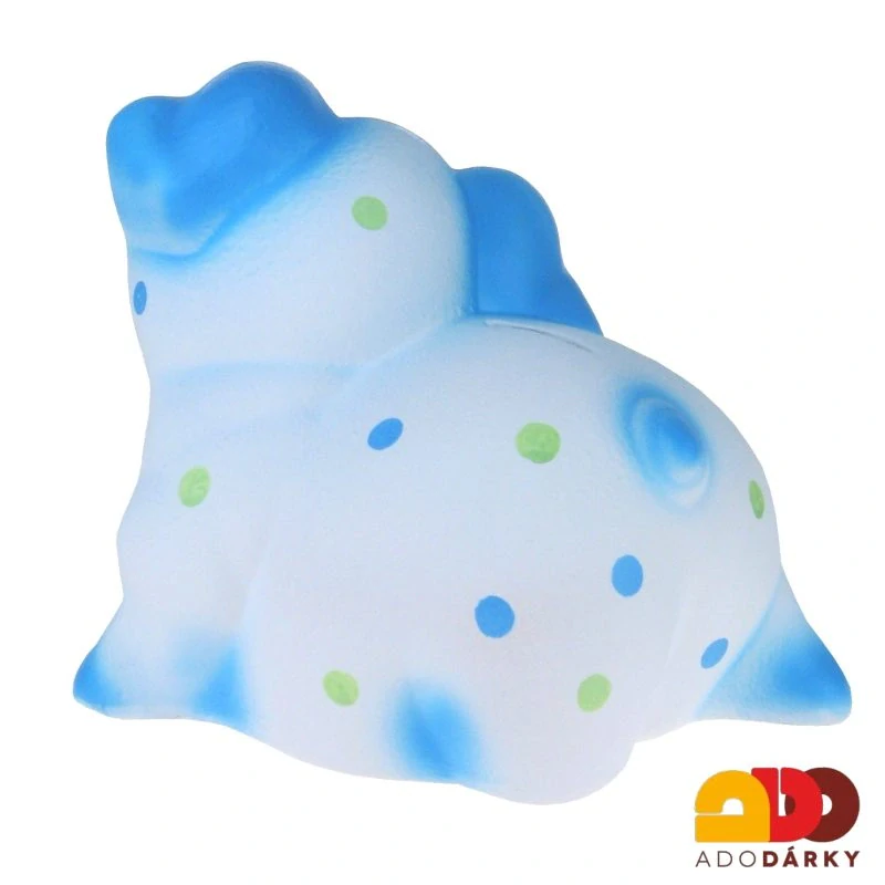 Pokladnička prase obrovské modré s barevnými puntíky 28 cm