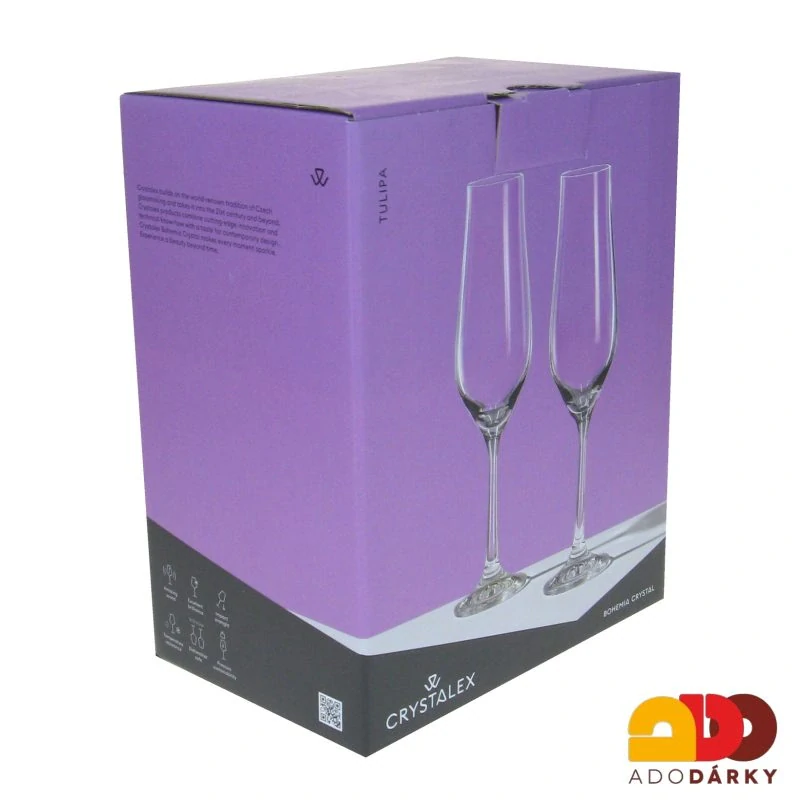 Flétny na šampaňské Tulipán 170 ml, sada 6 ks