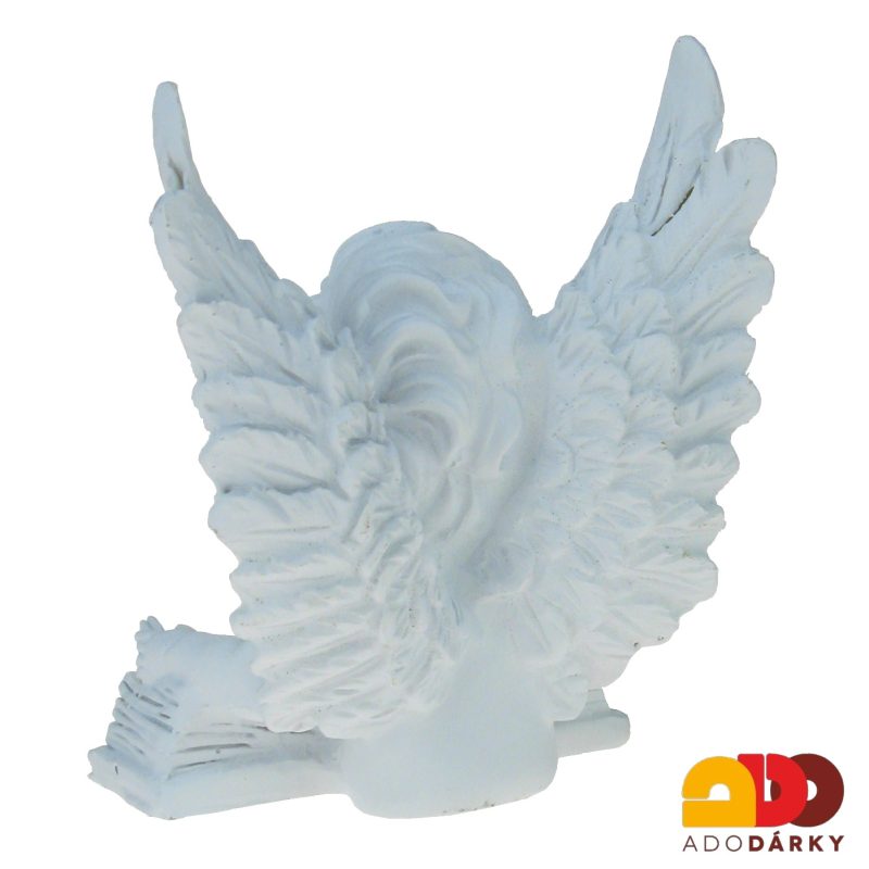 Anděl s velkými křídly a knihou 11,5 cm