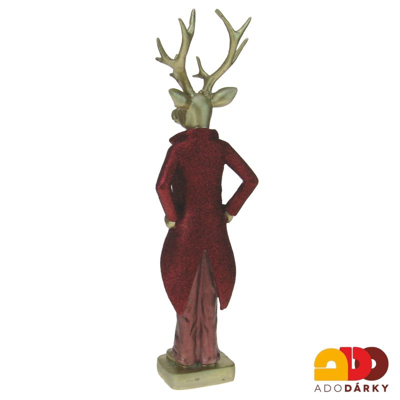 Červeno - zlatý jelen - člověk 31,5 cm