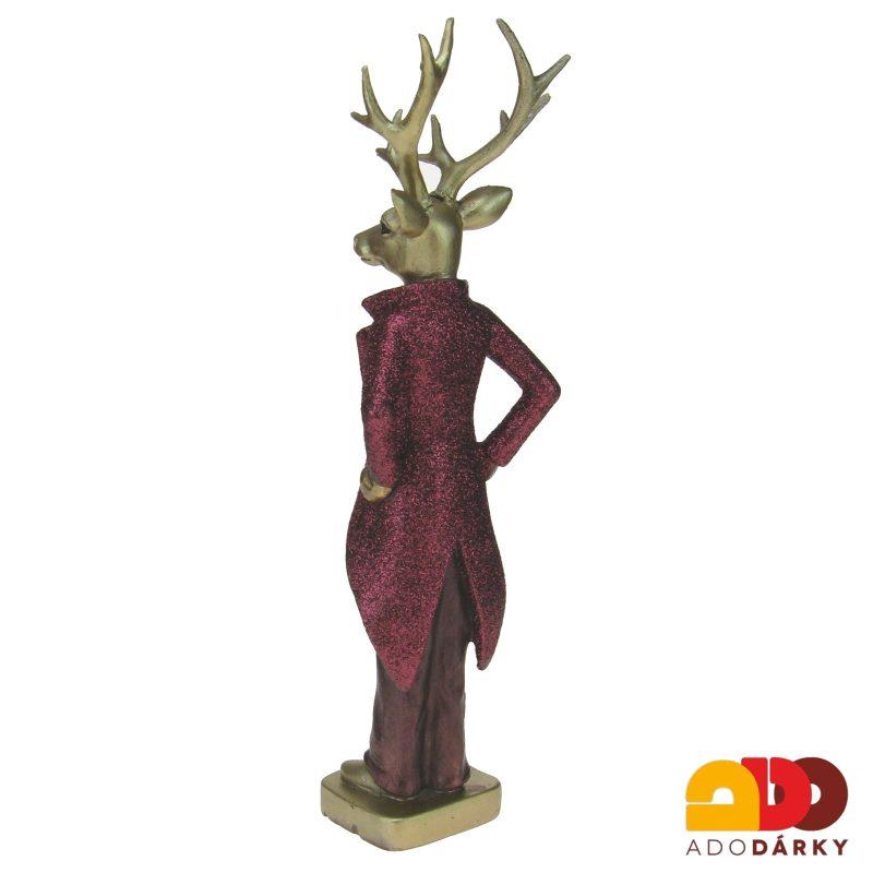 Fialovo - zlatý jelen - člověk 31,5 cm