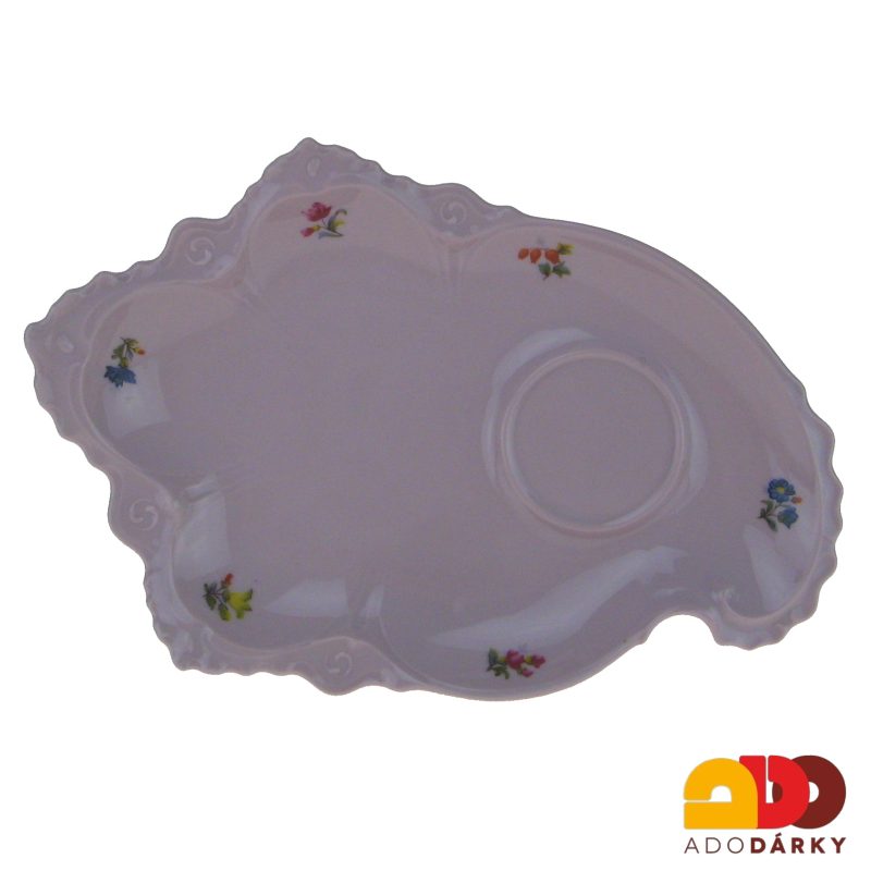 Snídaňová sada 2 hrnků s podšálkem růžový porcelán házenka 120 ml