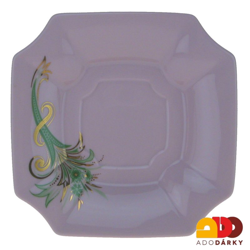 Sada kávových šálků s podšálky růžový porcelán zelený roh hojnosti 120 ml