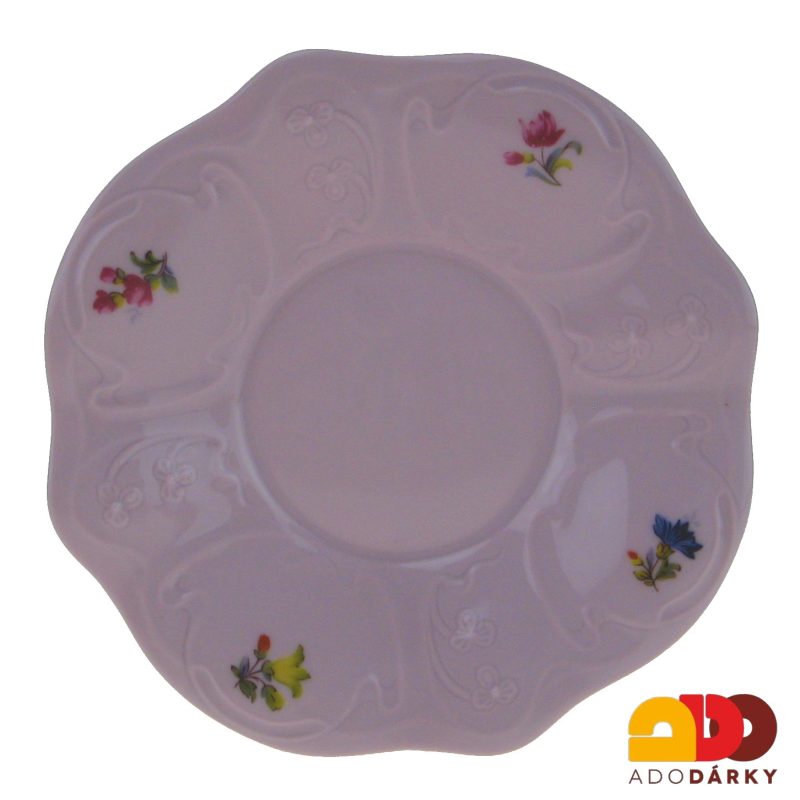 Sada šálků s podšálky růžový porcelán - házenka 0,12 l