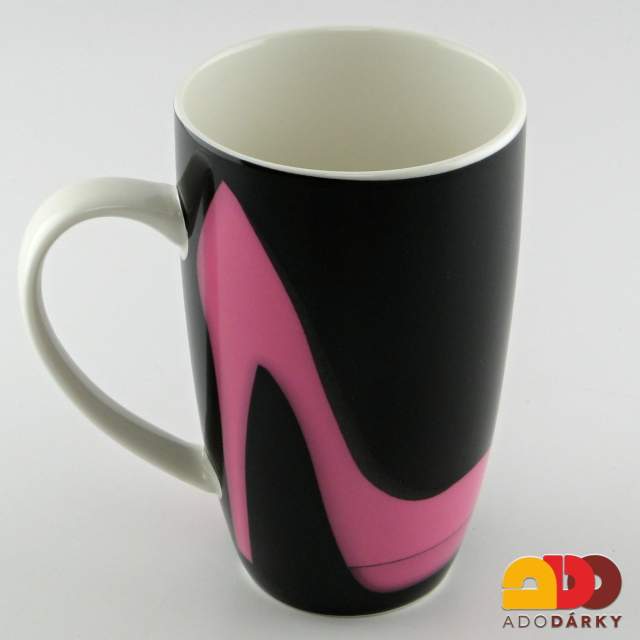 Hrnek černý dámská lodička 420 ml